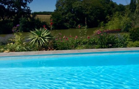 Chambre d'h&ocirc;tes n&deg;37G23671 Neuil - Indre-et-Loire - De la piscine, tr&egrave;s belle vue sur l'&eacute;tang